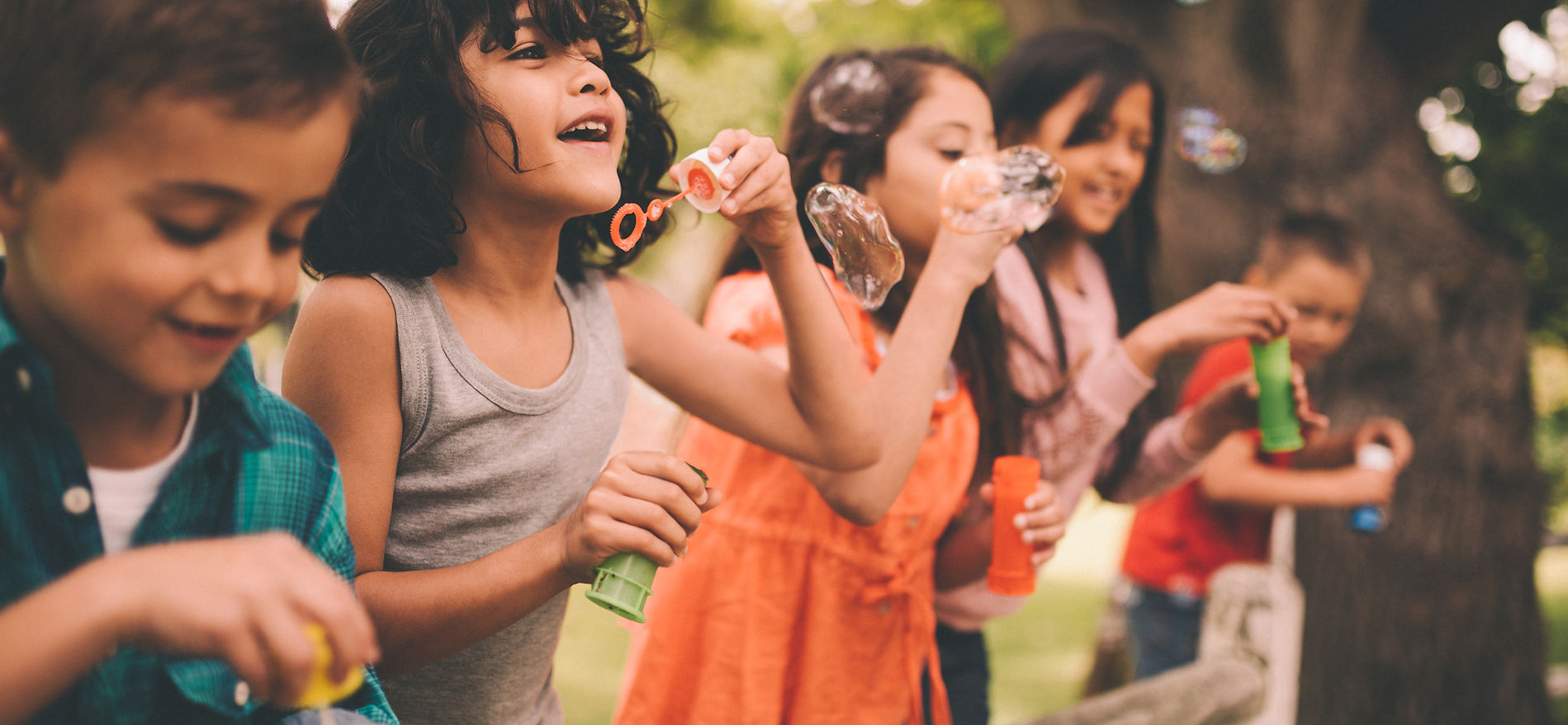 Kids Blowing Bubbles